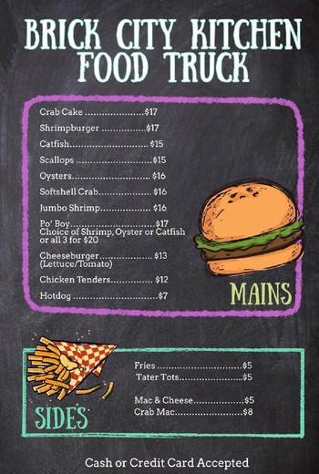 food truck menu available MHT 2026