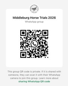 WhatsApp QR code for updates during horse trials